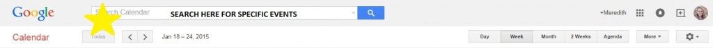 how to use google calendar search
