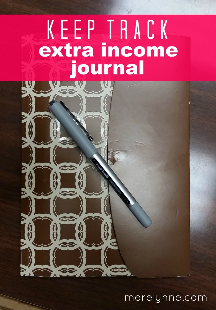 extra income journal, income tracker