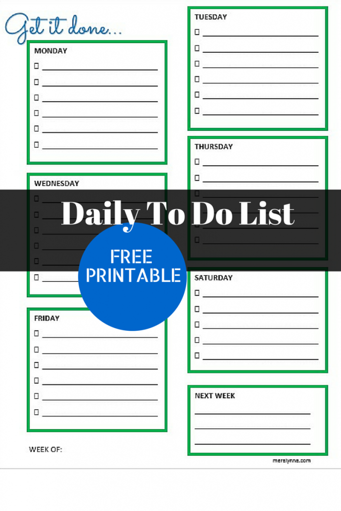 daily to do list, free printable