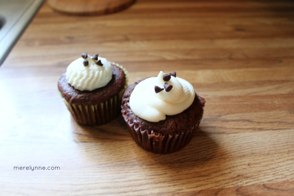 chocolate cupcake with buttercream icing