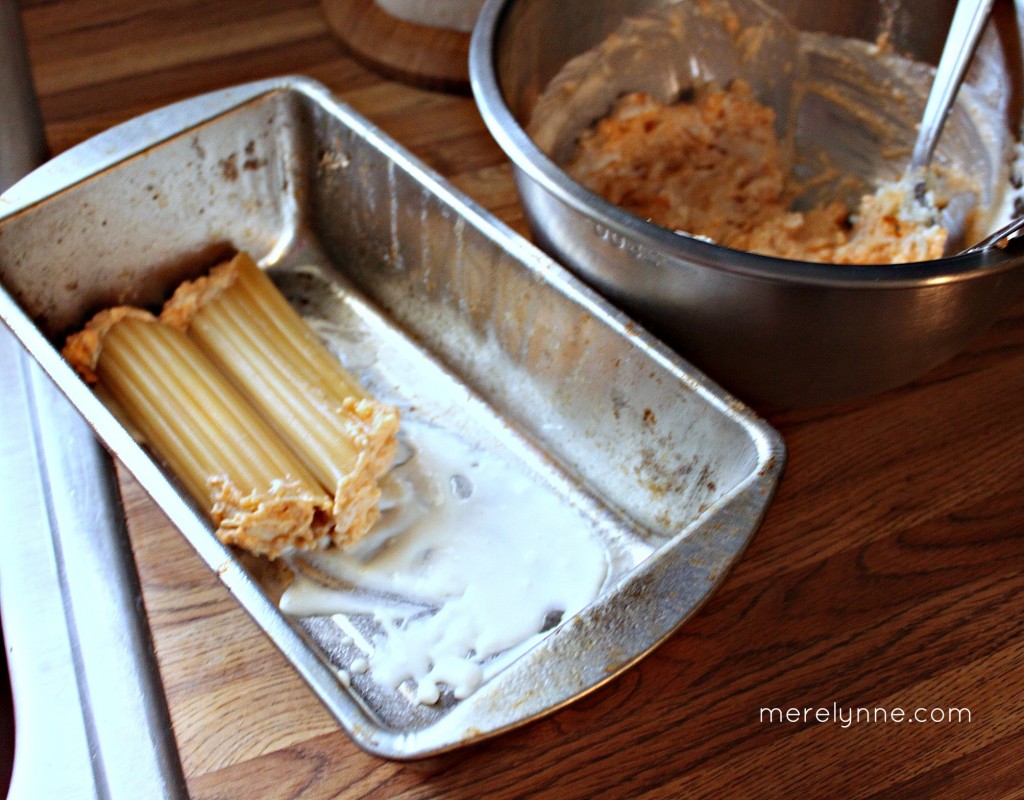 buffalo chicken stuffed manicotti, pan