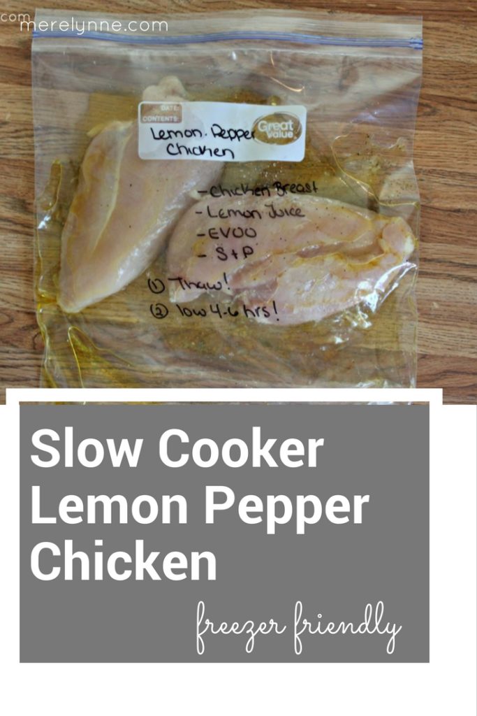 slow cooker lemon pepper chicken, freezer meal, freezer friendly