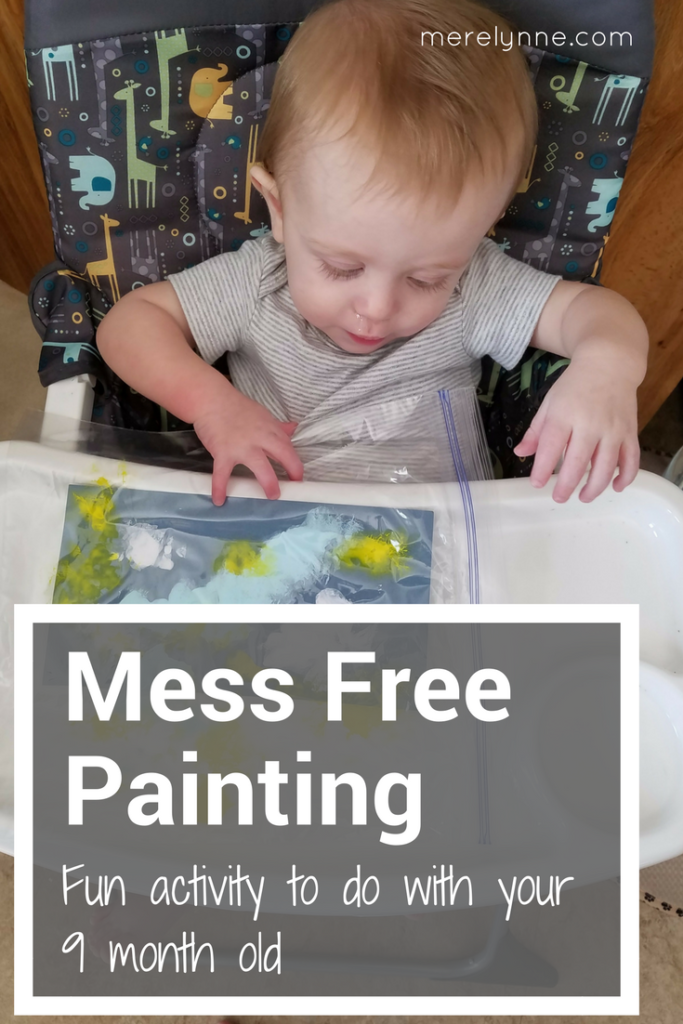 mess free painting, activities to do with baby, 9 month baby activities
