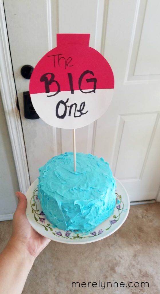 gone fishing birthday, diy smash cake, first birthday party, birthday party on a budget, meredith rines