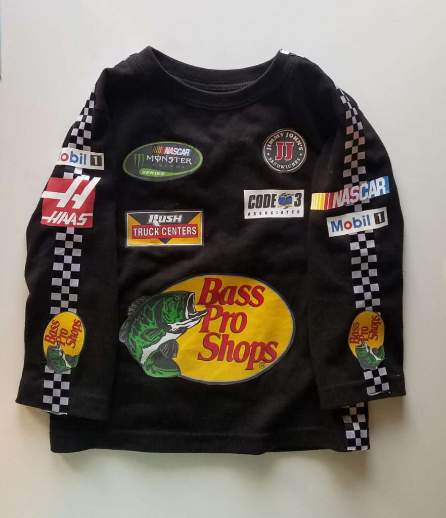 diy nascar costume, diy race car driver costume, tony stewart costume, toddler halloween costume, diy toddler halloween, toddler costume, toddler nascar costume