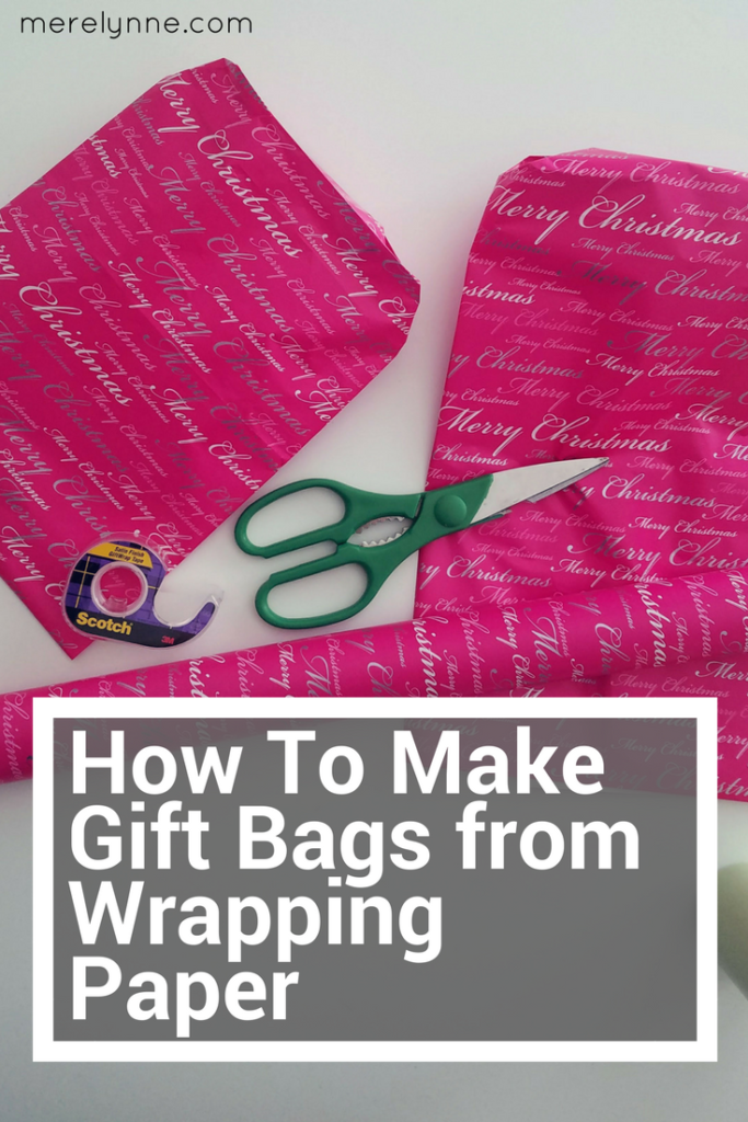 how to make gift bags from wrapping paper, make gift bag from wrapping paper, wrapping paper gift bags, diy gift bags, frugal christmas, frugal budget, birthday tips, meredithrines, merelynne
