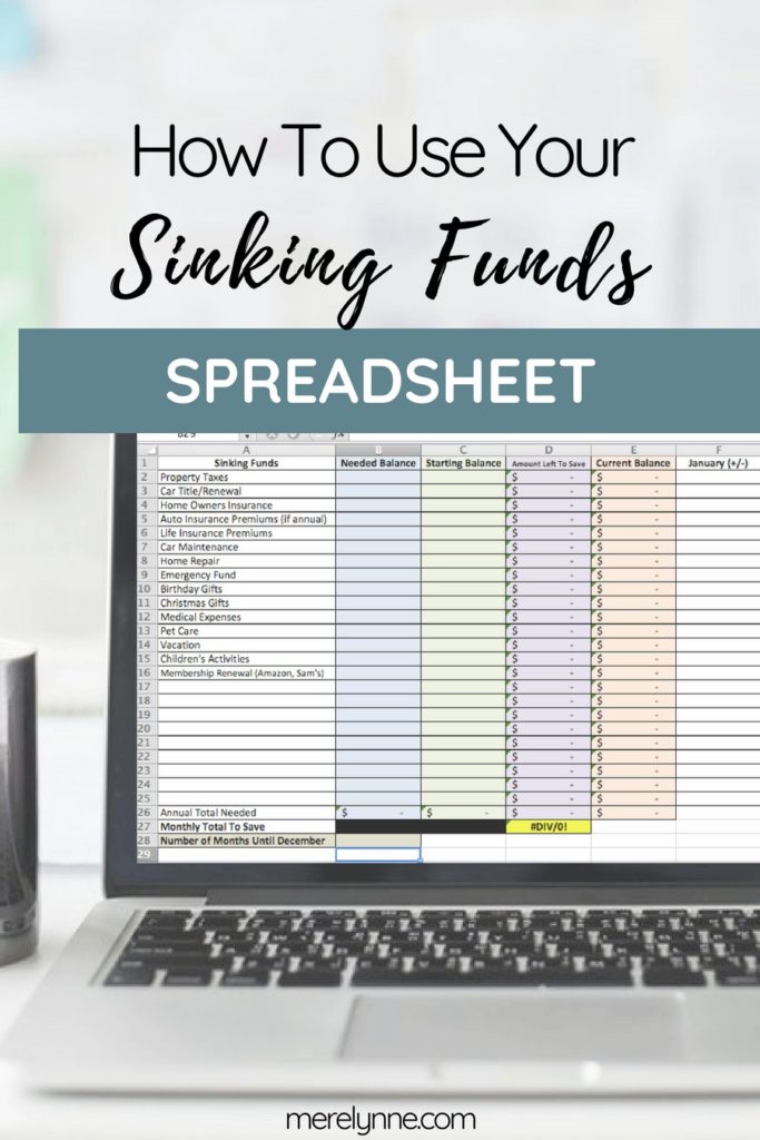 how to use your sinking funds spreadsheet